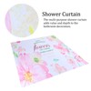 Summer Floral Pattern Shower Curtain with Hook Bathroom Curtain for