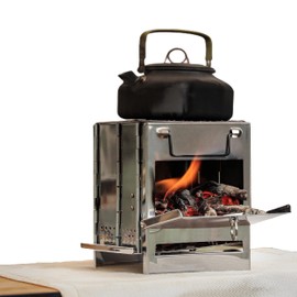 Portable Camping Stove & Grill - Foldable Alcohol/Charcoal/Twig Wood Campfire (Small)