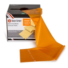 Body Sport Exercise Bands - Resistance Bands in 50 yard Rolls for Fitness, Stretching, or Physical Therapy - Medium Resistance - Orange