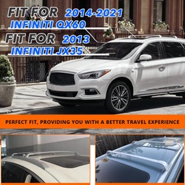 Roof Rack Cross Bars for Infiniti (2014-2021) QX60 & JX35 - Silver Heavy-Duty Luggage Carrier System, Easy Install Universal Fit Crossbars for Roof Rails