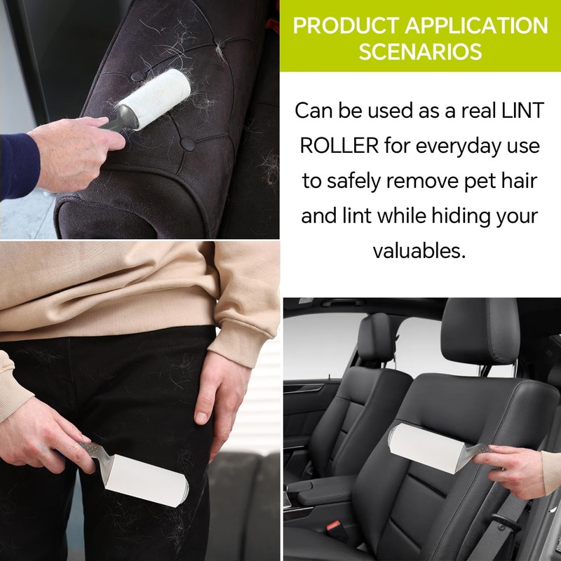 Jewmaw Diversion Safe Lint Roller with Storage, Secret Hidden Can