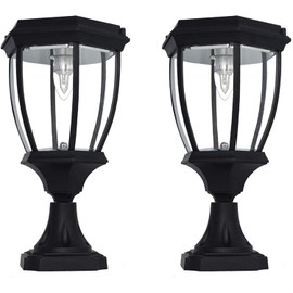 Kendal Large Outdoor Solar Powered LED Light Lamp (Black-8405)