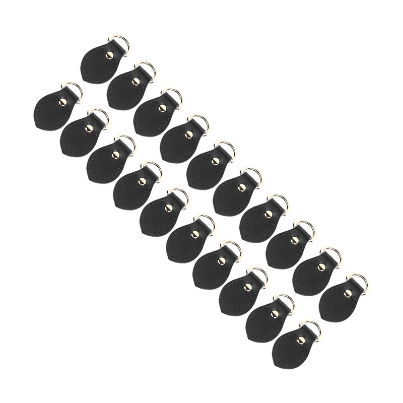 20 Sets Leather D Rings for Purse Genuine Leather D