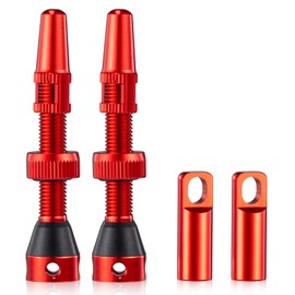 HZJD 2PCS Bike Tubeless Presta Air Valve Stem, Black, Alloy Tubeless Presta Valve Stem(44 mm)