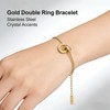 HongYi meiduan STFE Roman Numeral Interlocking Circle Bracelet, Stainless Steel,