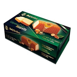 Combo Pack Schlunder Liquor Cakes 14 Oz. (400 G.) X 2 with Mini Silicone Tongs (Amaretto & Cappuccino)
