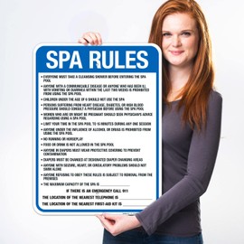 Washington Spa Rules Sign, Complies with State of Washington Pool Safety Code, (SI-62171) 18x24 Inches, 55 mil Thick HDPS (high Density polystyrene), Made in USA