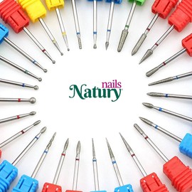 Natury Nails Diamantbohrer zum Nagelfräsen. 9.5x2.1 mm Russische Maniküre, Pediküre, semi-permanenter Nagellack, Nagelhaut. Feinkorn-Nagelfräsbits