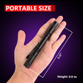 XINFEIBEI UV Black Light Flashlight, Single Mode 395nm Pocket Pen Light Flashlight for Leak, Pet Urine, Scorpion, 5-Pack