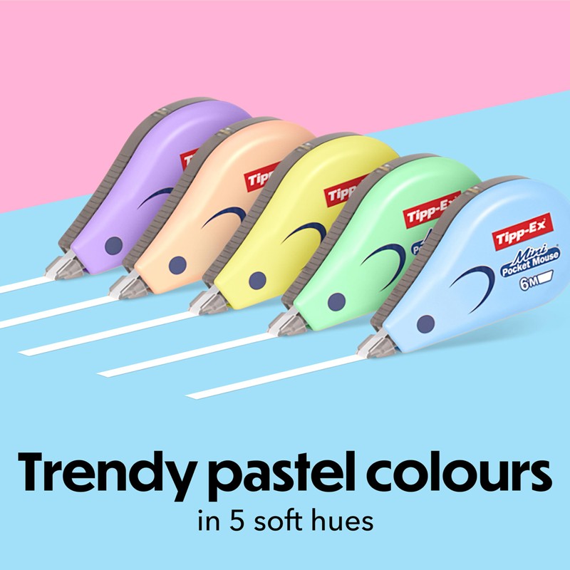 TIPP-Ex Mini Pocket Mouse Correction Tapes Pastel (6 m x