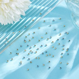 UNICRAFTALE 3000Pcs 2 Colors Stainless Steel Spacer Beads Round Beads 2mm Tiny Crimp Beads Round Loose Beads Metal Beads Smooth Beads for Bracelet Necklace Jewelry Making Supplies