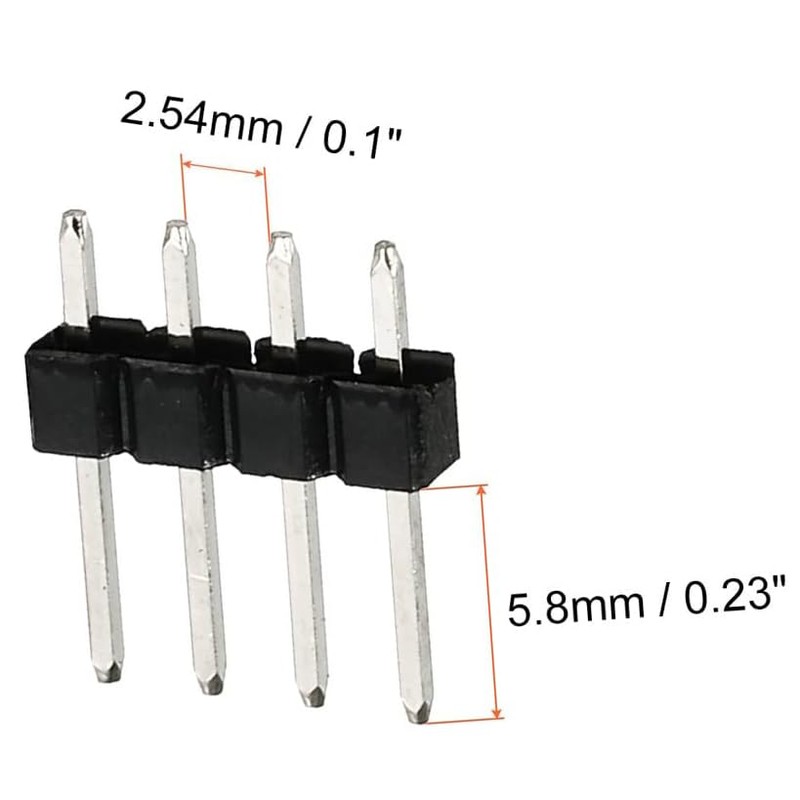 Unifizz 50 Pcs 2.54mm Pitch Straight Single Row Male Pin