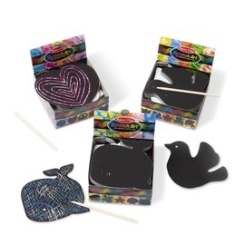 Melissa & Doug Bundle of 3 Scratch Art Mini Notes - Ocean, Nature and Favourite Things| 3 years+ | Gift for Boy or Girl