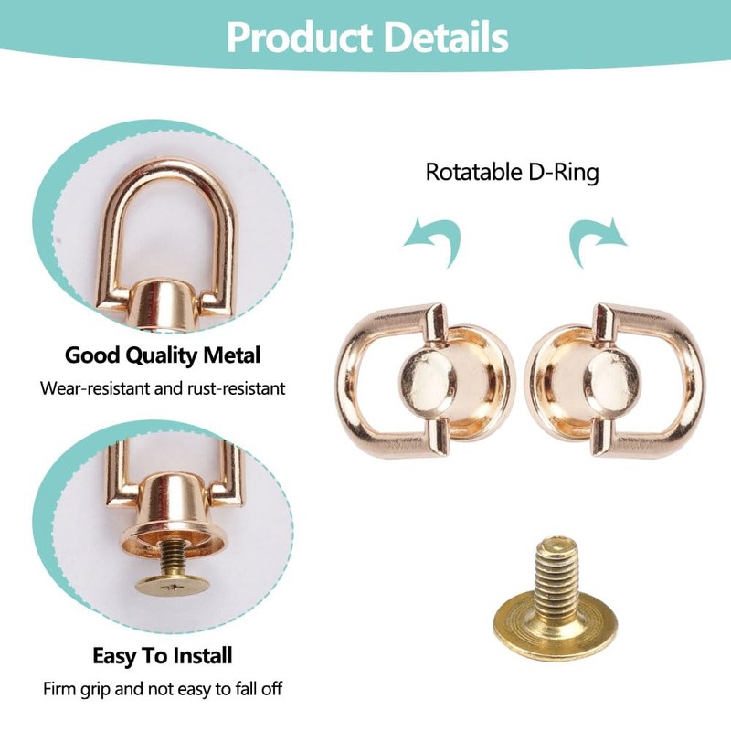 Pack of 20 Brass Stud Rivets D, 12 mm Rivets
