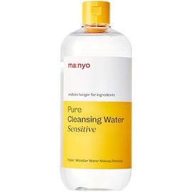 ma:nyo- Agua limpiadora pura para pieles sensibles (16,9 fl oz/500 ml) - Tecnología micelar Triple+, limpiador desmaquillante