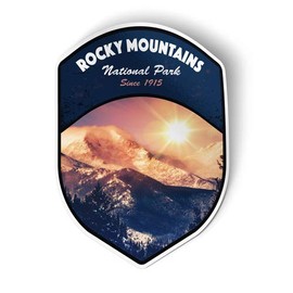 Squiddy Rocky Mountains National Park - Vinyl Sticker for Car, Laptop, Notebook (5" Tall)