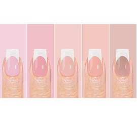 150Pcs French Tip Press on Nails Short Square Fake Nails French False Nails Pink Glossy Full Cover Acrylic Nails Summer Glue on Nails Artificial Stick on Nails for Women Manicure
