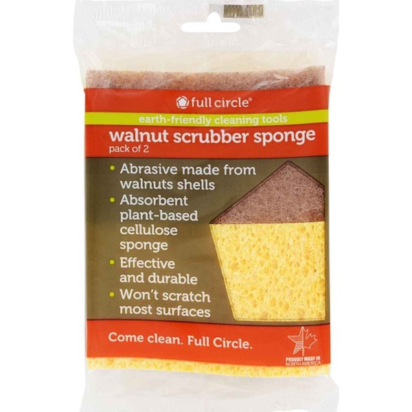 Walnut Scrubber Sponge, 2 ct, 6-pack (12 Sponges)
