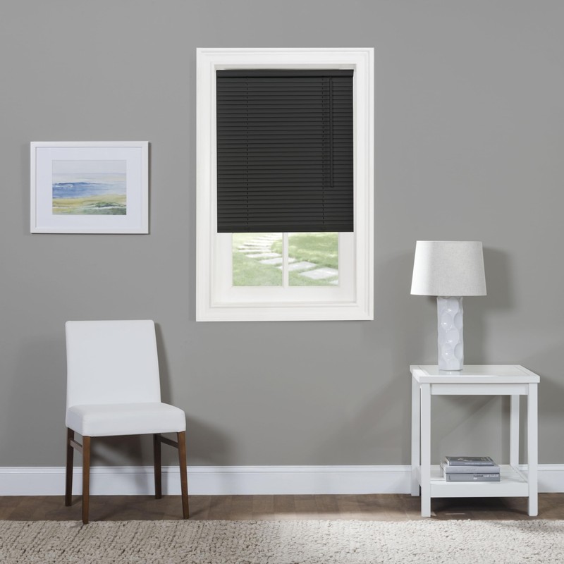 Sunshine Cordless 1" Light Filtering Mini Blind 33x72 - Black