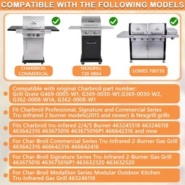 17 x 8 3/4'' Grill Grates G369-0030-W2 for Charbroil TRU-Infrared Replacement Parts 2 Burner 463644220 463632320 463644220 463675016 463642316 463675016P1 G362-0008-W1 463630021 463660421 463655621