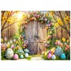 WOLADA Easter Backdrop Easter Wooden Door Forest Backdrop Outdoor Forest