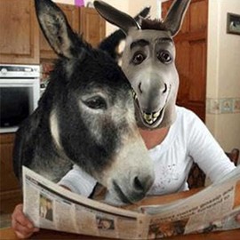 molezu Donkey Mask Latex Christmas Mask Funny Cosplay Donkey Head Mask Party Mask Animal Acting Props Stage Performance Mask