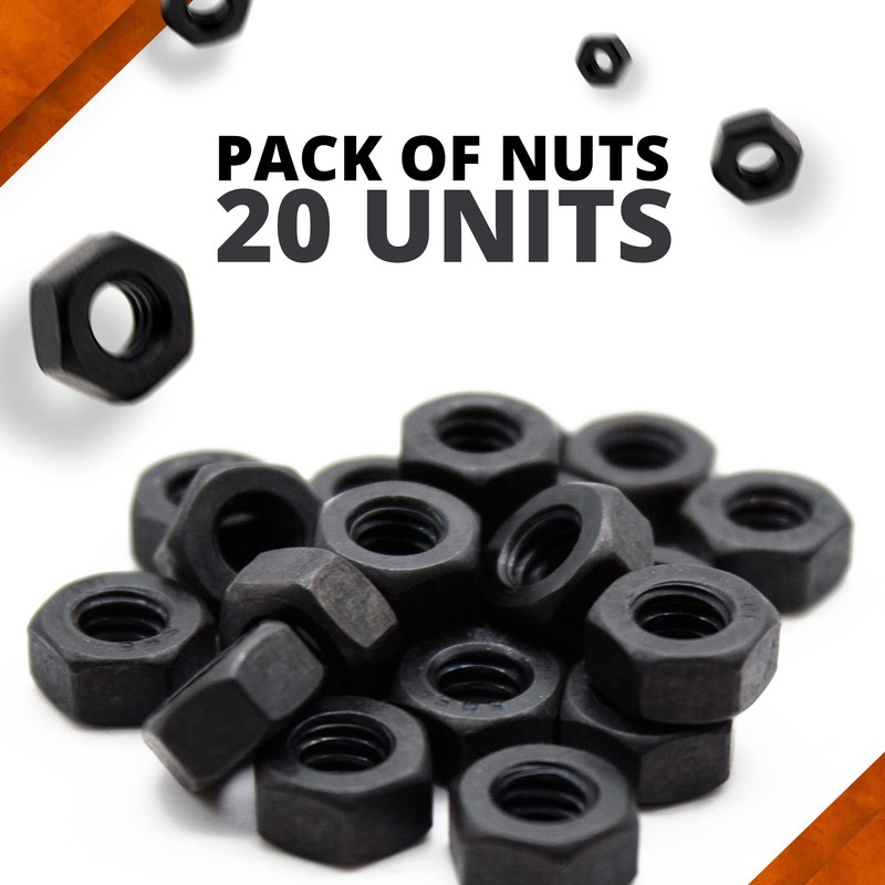 DOJA Industrial Hex Nuts Screws 1/4 Inch Pack 20 Self-Locking