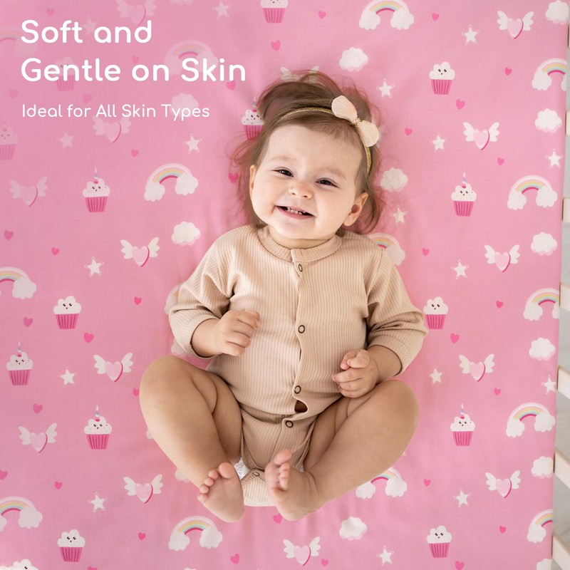 Yukkidds Cot Sheets 120x60 Fitted Cotbed Sheet 2 Pack Baby