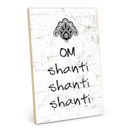TypeStoff Wooden Sign with Saying - Shanti - Vintage Look with Quote as Gift and Decoration for Yoga, Relaxation and Wellness - HS-00751