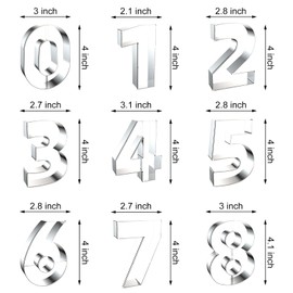 4 Inch Number Cookie Cutter Set - 9 Pcs Extra Large Xzhloym Cookie Cutters Shapes - Stainless Steel