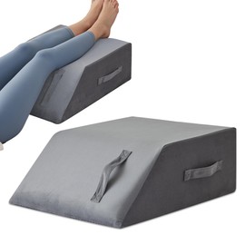 MEGCXIT Leg Pillow Elevation Blood Circulation, Leg Wedge for Elevation for Swelling, Leg Elevating Pillow for After Surgery, Memory Foam Foot Knee Pillow for Back Sleeping 24×22×8 Inch Short Plush