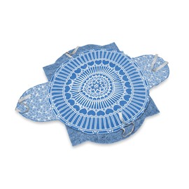 Sweet Goodbye Cocoon® - Eco-Friendly Pet Burial & Cremation Ceremony Kit (Premium Wool) - Casket for Dogs and Cats – Size for Every Breed (Choose Size & Color) (Medium, Light Blue)