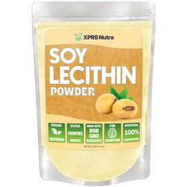 XPRS Nutra Polvo de lecitina de soja – Polvo de lecitina de grado alimenticio – Adecuado para cocinar, hornear y más – Lecitina de soja vegana en polvo (8 onzas)