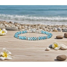 Unbranded 2025NEW 3MM Blue Topaz 3MM Crystal Healing Bracelet Ocean Energy Reiki Gift