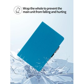 Case for Apolosign EM101A Android 14 Tablet 10 inch 2024 New,Leather Slim Folding Stand Cover with Hand Strap Magnet for Men Women Full Protection,Light Blue.