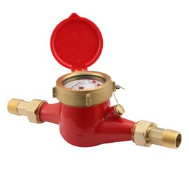 Watflow DN20 Water Meter 3/4" NPT,Gallon Water Flow Meter, Hot Water Meter with Brass for Garden or Factory, Multi-Jet Horizontal Install.(No Lead-Free)