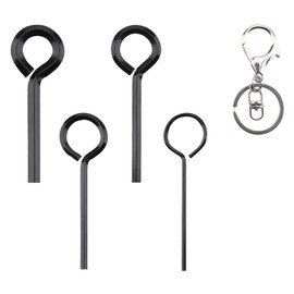 ZROSDSGY 5IN1 Ring Allen Wrench Set - 5/64" 1/8" 5/32" 7/32" Multi-Function Emergency Tool with Anti-Loss Keychain for Panic Exit Door Hardware(black