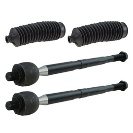 TRQ Front Steering Kit Steering Rack & Pinion Bellow Tie Rod Compatible with 2013-2018 Ford C-Max 2013-2019 Escape 2012-2018 Focus 2014-2018 Transit Connect