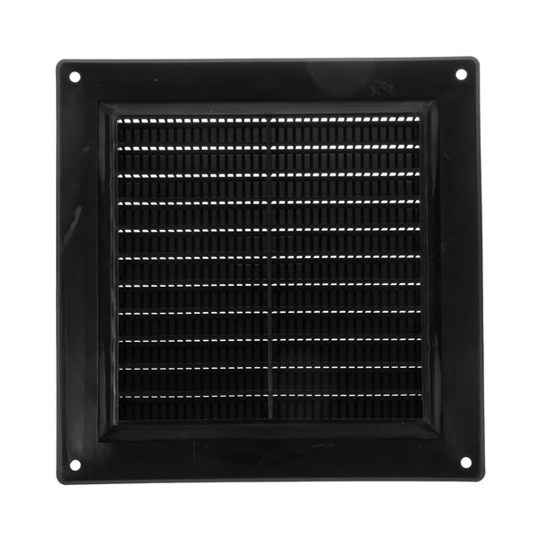6" x 6" Inch Black Plastic Ventilation Grille with Insect