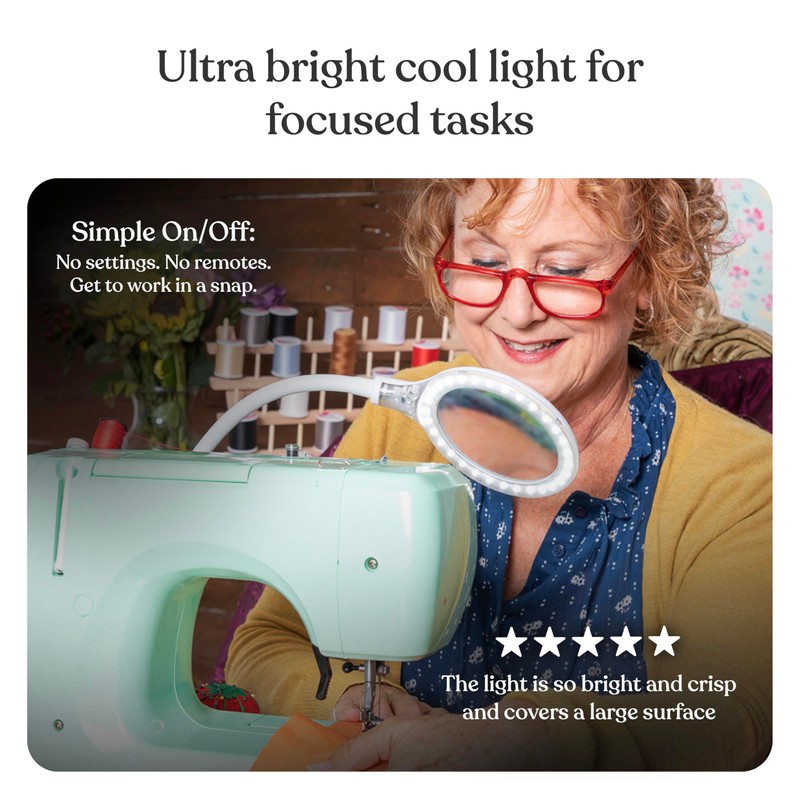 Brightech LightView Pro Flex 2 in 1 Magnifying Desk Lamp,