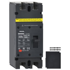 DIHOOL 320 Amp DC Circuit Breaker,2P 1000V 20kA Breaking Capacity Battery Disconnect Switch with Thermal Magnetic Trip for Solar, UPS, Battery
