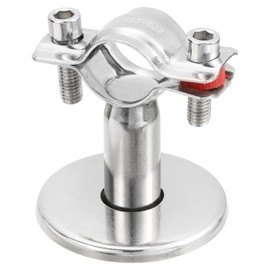 sourcing map Pipe Support, Stainless Steel Pipe Support Bracket, Adjustable Pipe Strap Clamp with Screw for Dia 25mm Pipe Tube