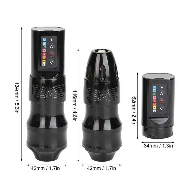 Wireless Tattoo Pen Kit Dual Battery 4mm Stroke RCA Interface