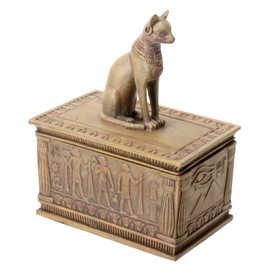 Summit Sandstone Colored Bastet Box with Egyptian Detailed Bottom Design