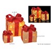 Gravidus Set of 3 Illuminated Gift Boxes, Christmas Decoration, Beige