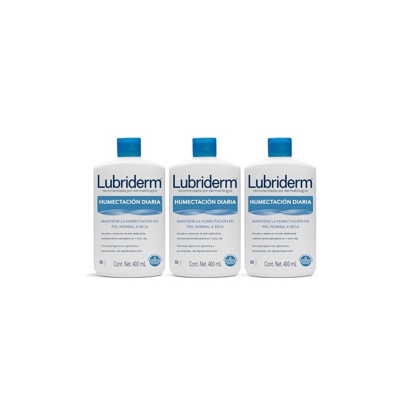 Lubriderm Crema Corporal Humectacion Diaria 400ml - Paquete de 3