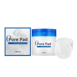 70PCS Pore Pads,Dual-Textured Facial Toner Pads for Exfoliation,Deep Cleansing & Pore Minimizing,Face Exfoliator Pad,Exfoliating Face Wipes,Facial Cleansing Pads,Come with Tweezers,Clean & Soothing