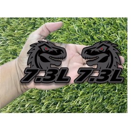 Badge Addictz Red Eye Godzilla Badges Emblem RAGING 7.3 Matte Black/Black 2 BADGES Aggressive