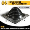 VIVIDA #4 Silicone Metal Roof Pipe Boot, High Temp Flexible