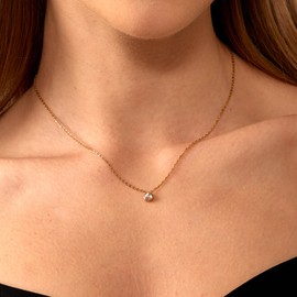 Dabovos 18K Gold Plated Cubic Zirconia Necklaces for Women Trendy Layered Round CZ Twisted Chain Necklaces Y-Shaped Diamond Solitaire Lariat Necklaces Dainty Bridal Wedding Jewelry Gifts